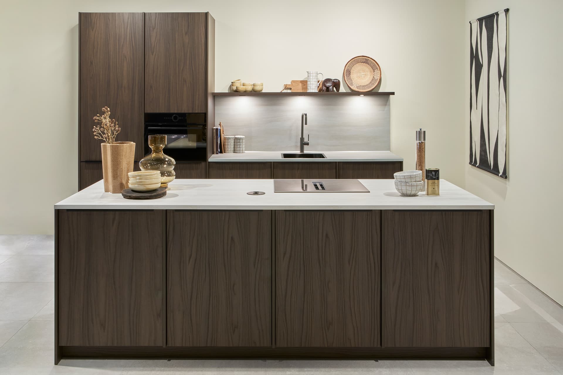 Houtlook kookeiland keuken